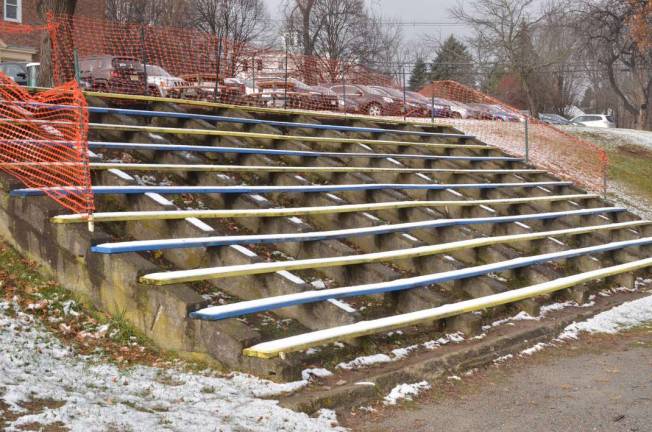 The Sussex-Wantage Regional School District's insurance company recently deemed this bleachers at Sussex Middle School to be dangerous.