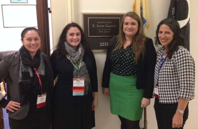 Vernon coalition youth attend leadership conference Gemma Chalkley, Vernon Coalition youth coordinator, Briana Palmer, Vernon Coalition youth representative, Katie Bloodgood, legislative assistant to Congressman Scott Garrett, and Annmarie Shafer, Vernon Coalition coordinator.