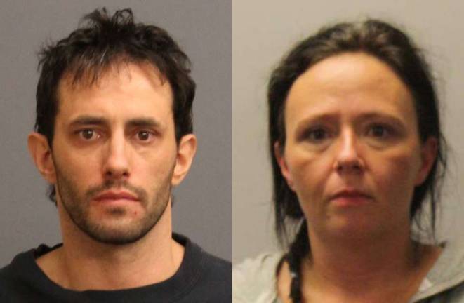 Frank Aigotti, left, and Jacinda Moore, right, were charged in connecction with a robbery at Lakeland Bank on Jan. 13.
