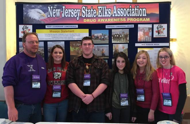 Pictured, from left, Sussex Elks Lodge 2288 Drug Awareness Chairman Richard Green, Sussex Antlers No. 5 youth group members Catherine Jollie, Andrew Lang, Haily Szabo, Aexis Garrity and Antlers No. 5 adviser Ashley Green.