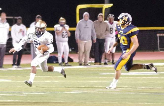 Pope John wideout Drew Daniel with the ball.