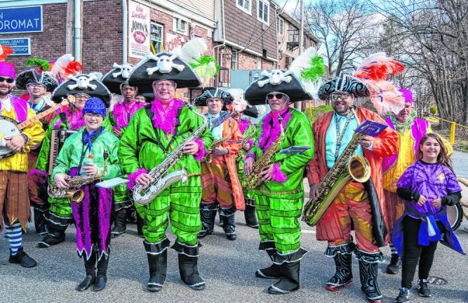 The Jersey String Band awaits the start of the parade.