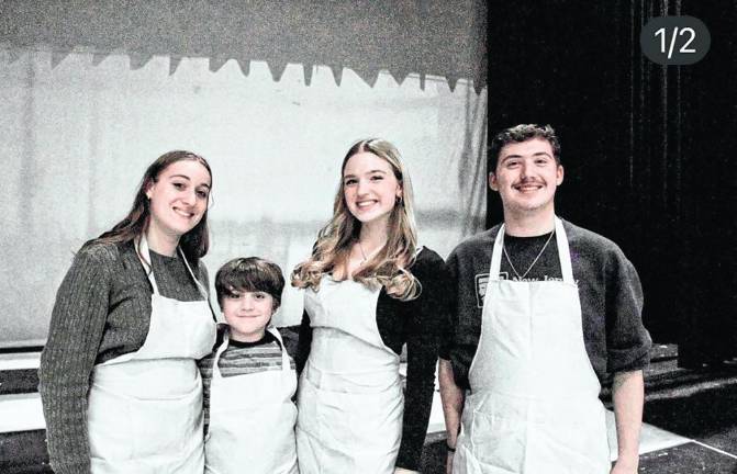 The family that gets freaky in the Vernon Township High School musical ‘Freaky Friday,’ from left, are Sadie Smaldino (Ellie Blake), Oliver Smaldino (Fletcher Blake), Caterina Dorsey (Katherine Blake) and Jake Remington (Mike Riley). (Photos provided)