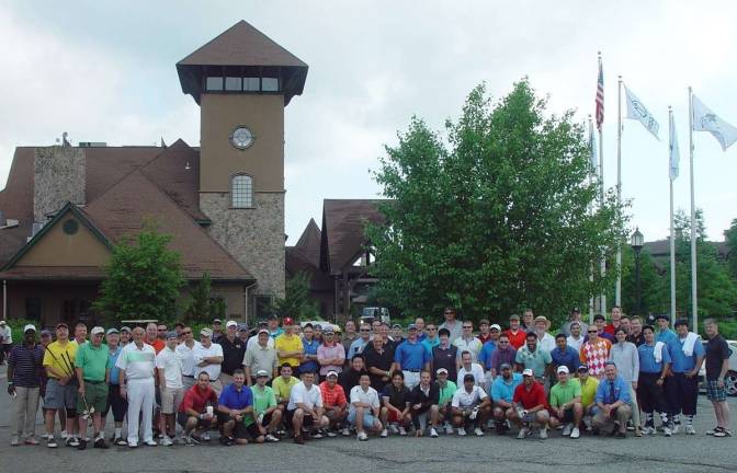 Photos courtesy John Whiting A near record crowd of golfers ready for the 2014 Crystal Springs Brews &amp; Birdies Tournament