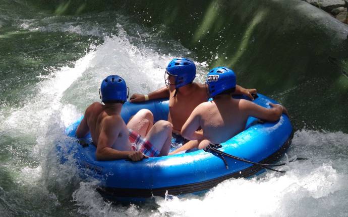 Helmets are required and supplied for riders on the Colorado River ride.