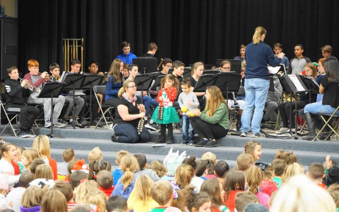 Cedar Mountain students play with the Glen Meadow Middle School Band.