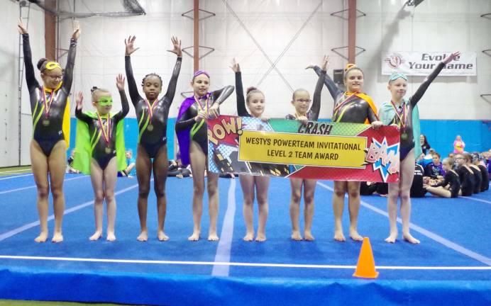 The Westys Level 2 team finished in first place in their category. The Power Team Invitational hosted by Westys Gymnastics took place on Sunday, June 4th 2017. Several gymnastics teams competed at the sporting event held at the Fieldhouse at Sparta in Sparta Township, New Jersey. The competition had a 'superhero' theme wherein gymnasts wore costumes during introductions and the awards ceremony.