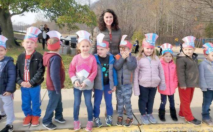 Students from Mrs. Horn's class with Classroom Aide, Lisa Hasert.