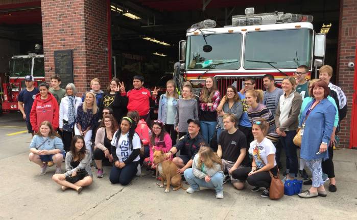 Student got a private tour of a NYC firehouse, engine 15/ladder 18.