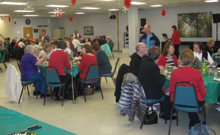 Seniors rock the center for Christmas Every table was full at the Dec. 15th Vernon Senior Center Christmas party.