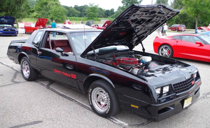 Classic car show to benefit Parkinson's research A polished 1985 Chevrolet Monte Carlo Super Sport on display.