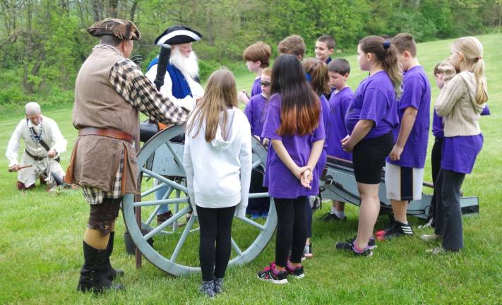 The children were able to ask questions about the cannon.