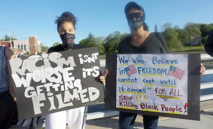 The Black Lives Matter rally in Monroe, N.Y., last Sunday (Photo by Frances Ruth Harris)