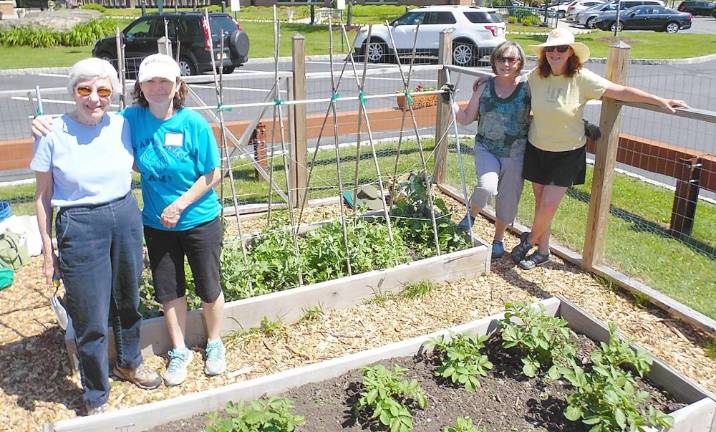 Volunteers Mary Spector, Marie Wilson, Claudia Kunath and Anita Schweizer are among the many seasoned gardeners who design and maintain the community gardens at Project Self-Sufficiency.