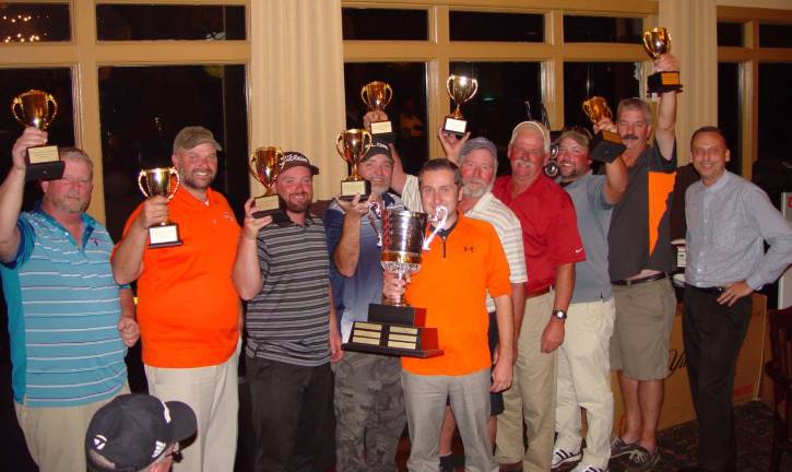 Ballyowen 3peats as Crystal Springs employee champions The 19th Ballyowen Golf Team display their trophies with Art Walton, VP of Golf Operations