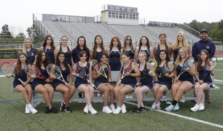 The Vernon Township High School girls tennis team clinched the NJAC Colonial Division Championship with a 3-2 win over Sussex Tech on Oct. 10. (Photos provided)