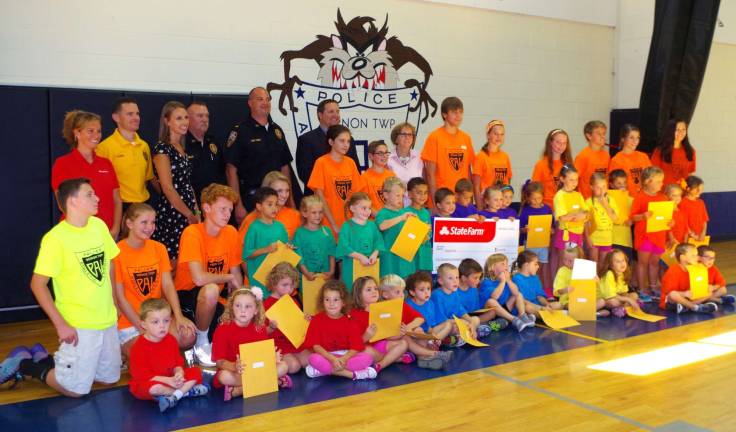 The kids and adults who participated in the Safety Town program.
