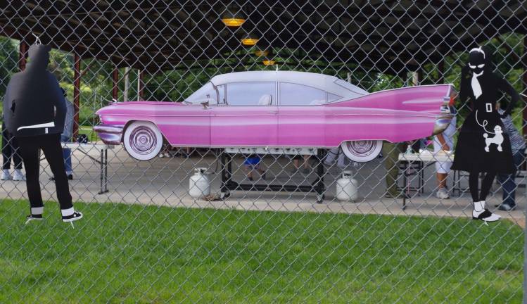 A lot of 50’s stuff going on at seniors picnic This pink Cadillac was the decoration that welcomed the seniors as they approached the PAL pavilion.
