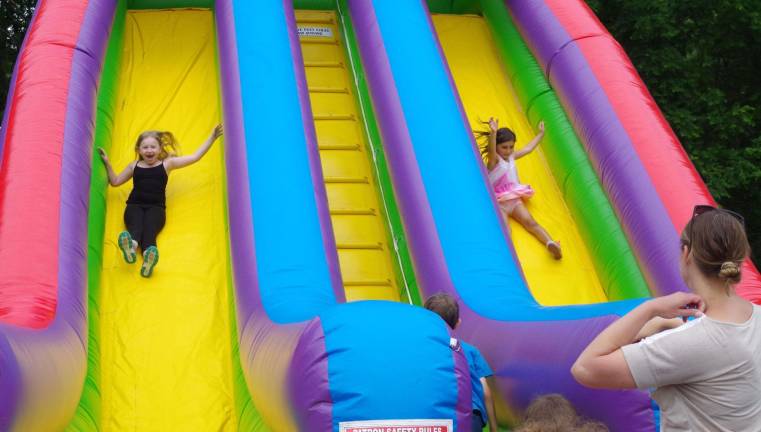 Inflatable slides are always a big hit at fairs and carnivals.