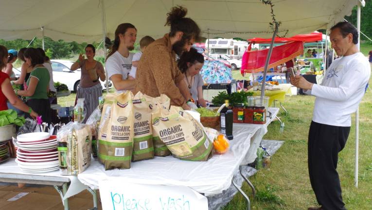 A large selection of different types and foods and handcrafted items lined the grassy field around the main stage at Rickey Farm.