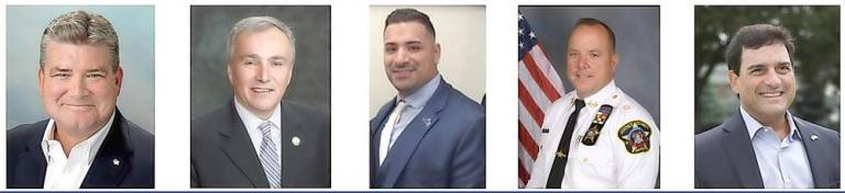 Sussex County GOP to host Blue Lives Matter dinner From left: Senator Steve Oroho, Assemblyman Hal Wirths, Sgt. Joe Imperatrice, Sheriff Mike Strada, and Frank Pallotta (Photos provided)