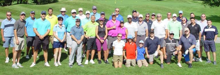 The golfers competing in the Tuesday Bourbon &amp; Barbeque 9 n Dine Golf Tournament.