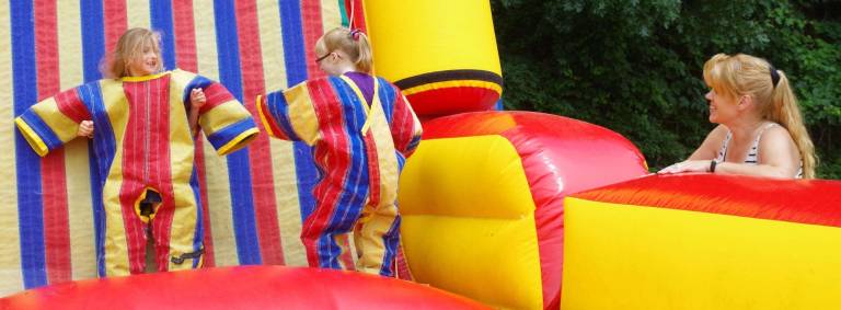 Walnut Ridge closes school with carnival Parent volunteer Andrea Barnable of Barry Lakes kept a watchful eye on the children using the Velcro Wall. There were three inflatable attractions for the kids, plus a lot more.