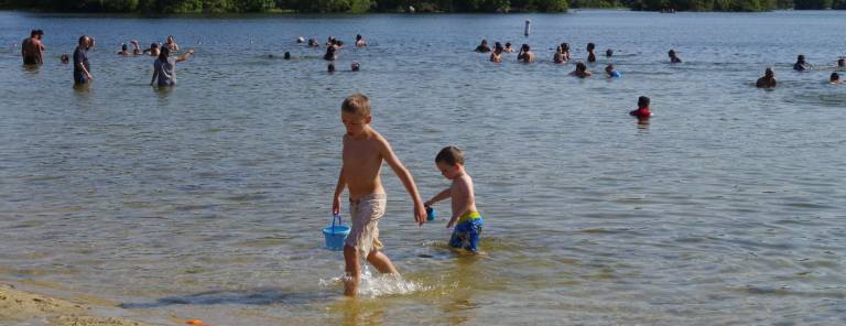 Wawayanda beach officially wraps up the summer season These two boys spent half their time building a sand castle and the other half in the water.