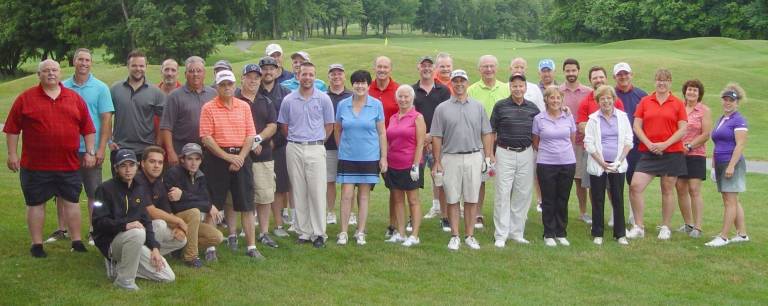 The golfers competing in the Big Tuesday 9 n Dine Golf Tournament.