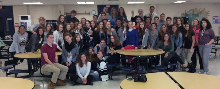 Vernon hosts Russian exchange students The group of Russian students with their host students take a break in their busy schedule.