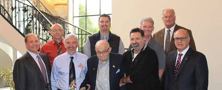 RoNetco honors longtime employees Front Row: David P. Romano (Vice President & CFO); John DiCarlo (Augusta); Dominick V. Romano (President & CEO); James Pastore (Hopatcong); Dominick J. Romano (Vice President & COO) Second Row: Al Lacovara (Lafayette); Robert Toro (Hackettstown); Kevin McDermott (Succasunna); Hank Ramberger (Vice President & General Manager)