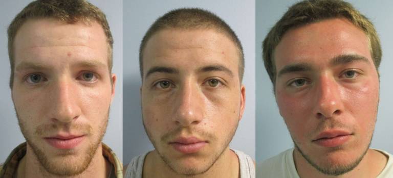Suspects in a burglary at Franklin Elementary School are, from left, Joseph D. Moeller, Andrew J. Bagni, and Randall J. Nemeth.