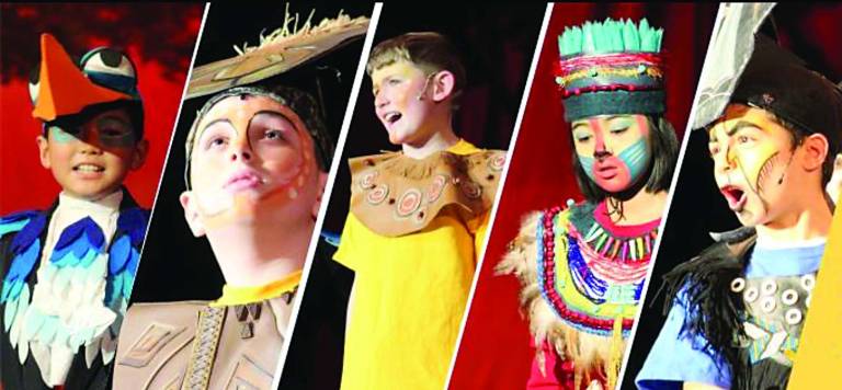 Members of the cast of &#x201c;The Lion King Jr.&#x201d; at the Monroe-Woodbury Middle School.
