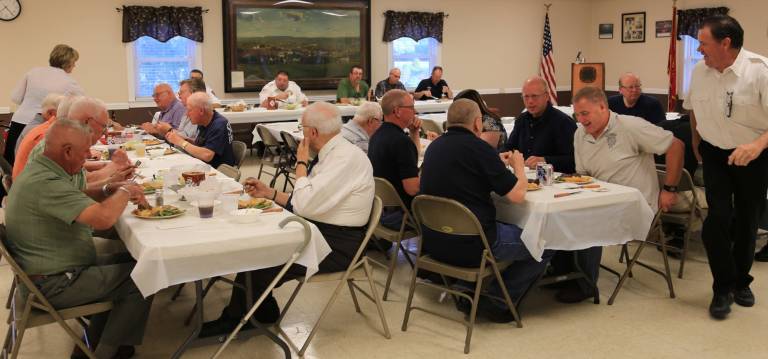 Old Timers dinner in honor of their years of service with sussex Fire Department.