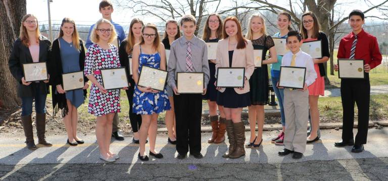 Area middle schoolers win caring awards Front row, left to right: Delaina Predmore, Byram; Savanna Kirchoff, Andover; Ryan Vanicek, Hamburg; Jessica Dupre, Hardyston; and Colin Ziabakhsh, Vernon. Back row, left to right: Sarah DiGiorgio, Kittatinny; Cassidy Rathbun, Franklin; Gregory Puszcz, Sparta; Charlotte Whritenour, Hopatcong; Kayla Lame, Ogdensburg; Rebecca Kopf, Charter; Robyn Platz, Lafayette; Kaitlyn LaRue, Sussex; Madeline Hodgins, Frankford; and Luca Morello, Newton.