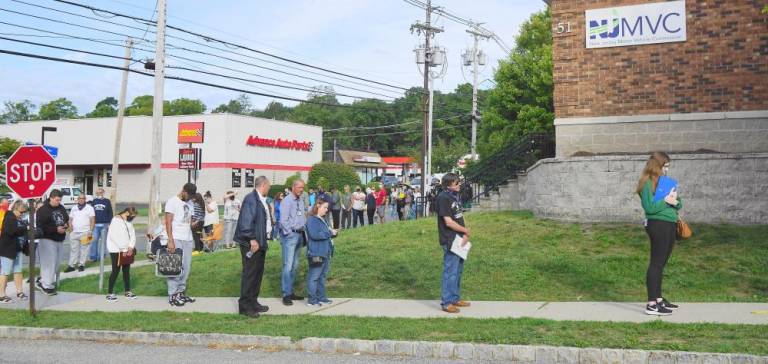 Just another day (and night) at the DMV The line wrapped around the building (Photo by Vera Olinski)