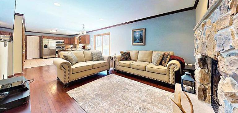 Modern two-story home has lake rights Living room