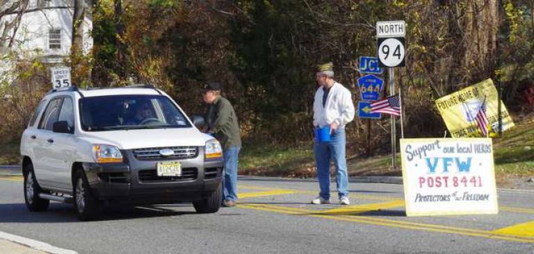 Following the ceremony, members of the VFW returned to their continuing stations in the middle of Route 94 near the Vernon town center to continue fundraising efforts.