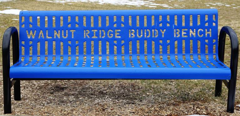 The Walnut Ridge Primary School Buddy Bench waits to help make new friends.
