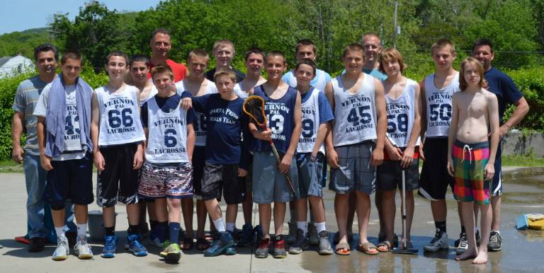 The Vernon boys eighth-grade gold Lacrosse team held a car wash on Sunday to raise money for a tournament it will play in on June 7 and 8 in Maryland.
