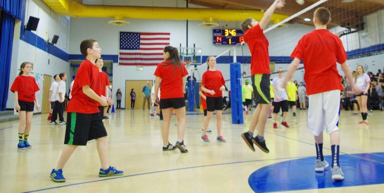 The red team plays during the tournament.