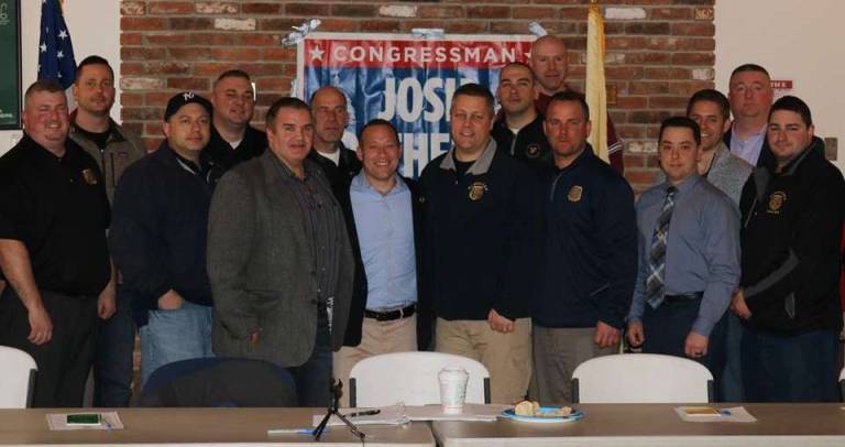 Congressman Josh Gottheimer with members of the NJ State Troopers, Sussex County Sheriff&#x2019;s Department, Sussex County Department of Corrections, Sussex County Prosecutor&#x2019;s Office, and the Vernon, Newton, Hardyston, Hackettstown, Mansfield, West Milford, and Ringwood police departments.