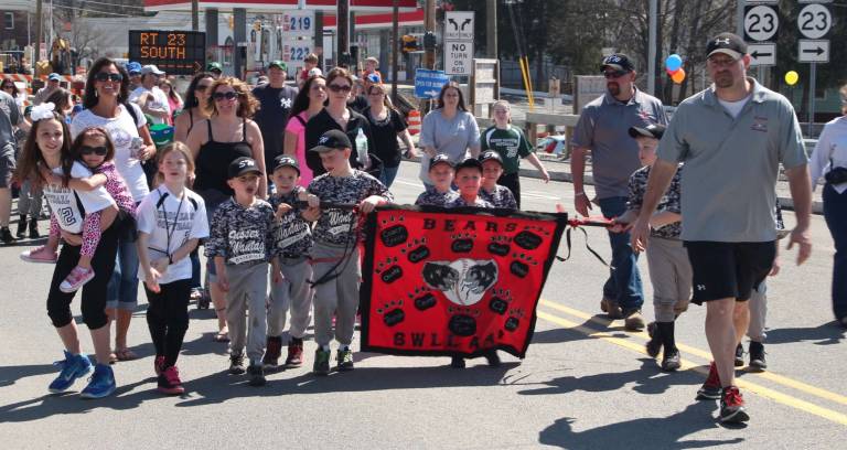 The Bears march during the Sussex Wantage Little League Opening Day parade and banner contest.