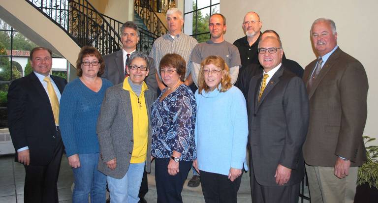 Back row, from left, Richard Toro, resident of Stroudsburg, Pa., Michael Koster, resident of Netcong, Kenneth Hewitt, resident of Newton, Paul Underhill, resident of Hopatcong, Russell Davis, resident of Hackettstown; front row, from left, David P. Romano, Denise Collins, resident of Budd Lake, Diane Marzocchi, resident of Stanhope, Joan Murray, resident of Budd Lake, Robin Kise, resident of Stanhope, Dominick J. Romano, Hank Ramberger.
