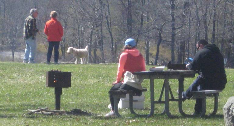 Picnickers and dog walkers enjoyed the weather.