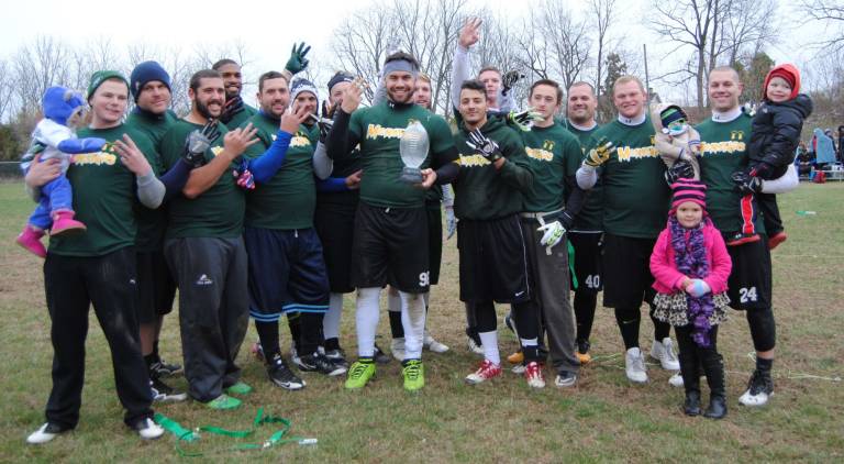 Sussex County YMCA&#xfe;&#xc4;&#xf4;s Adult Flag Football League Super Bowl Champs: Team Monstars.