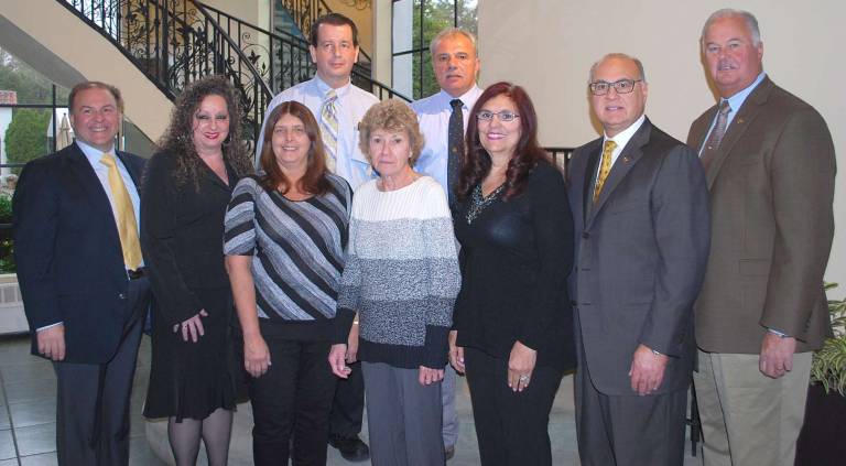 RoNetco Supermarkets honors longtime employees Back row, from left, Andrew Pilkington, resident of Newton, Marc De Matteo, resident of Blairstown; front row, from left, David P. Romano, Karen Kistle, resident of DingmanþÄôs Ferry, Pa., Wanda Weber, resident of Washington, Marie Miller, resident of Branchville, Frances Pitera, resident of Andover, Dominick J. Romano, Hank Ramberger.