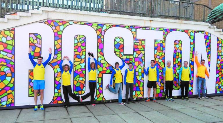 Locals finish strong at Boston Marathon Team Eastern in Boston prior to the race.