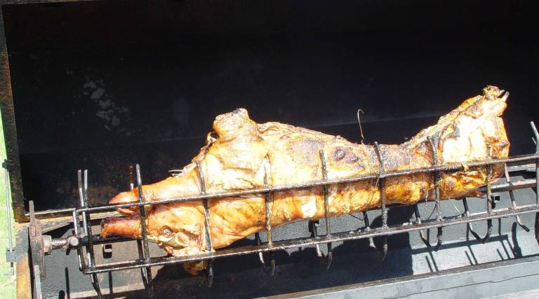 Black Bear hosts Bourbon, BBQ party A roasted pig was “Guest of Honor” at the Black Bear Bourbon & BBQ