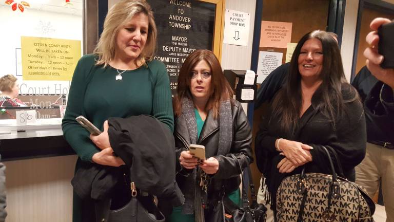 PHOTOS PROVIDED Eleanor Hoffman (court supporter from Rockaway) with Cheryl Monnett (middle) and Danielle Varon.